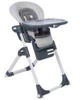 4 Baby AB-100 Formula Deri Emniyet Kemeri 15 kg Kapasiteli Tekerlekli Tepsili Katlanır Portatif Mama Sandalyesi Gri