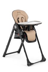 Pierre Cardin Plastik Emniyet Kemeri 22 kg Kapasiteli Tekerlekli Tepsili Katlanır Mama Sandalyesi Bej