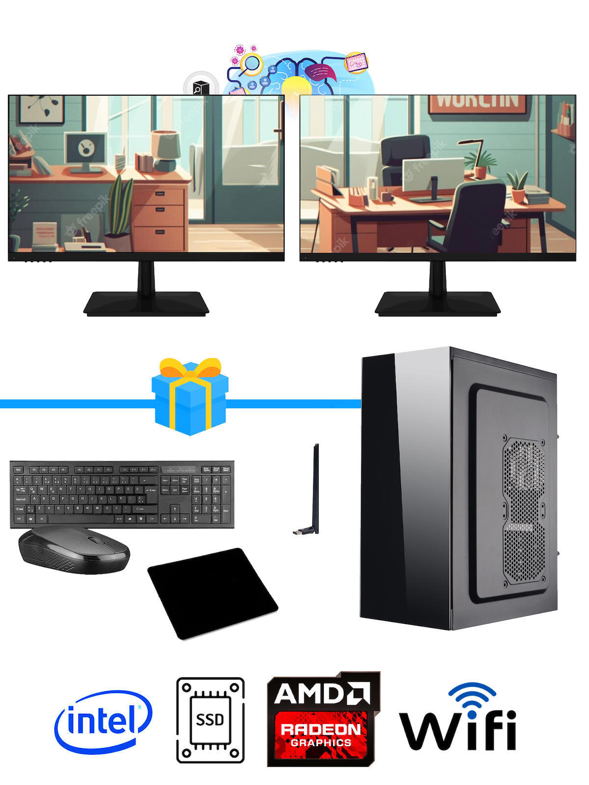 Ramtech Workforce OF710-347 Harici Radeon R5 230 Ekran Kartlı AMD Ryzen 9 i7-10700F 16 GB Ram DDR4 256 GB SSD Mid Tower
 FreeDos Masaüstü Bilgisayar