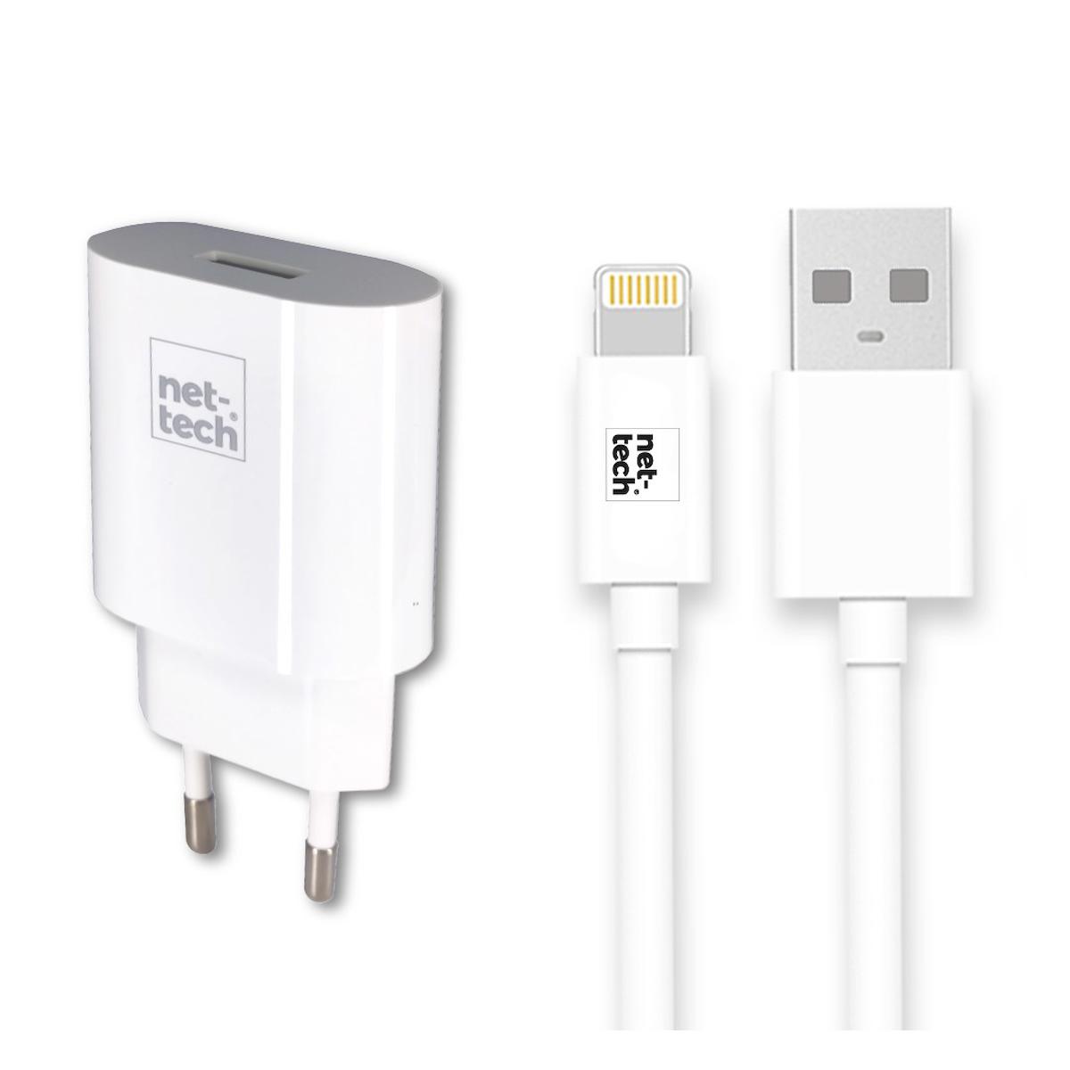 Nettech NT-HCH03 iPhone Lightning Kablolu Hızlı Şarj Aleti Beyaz