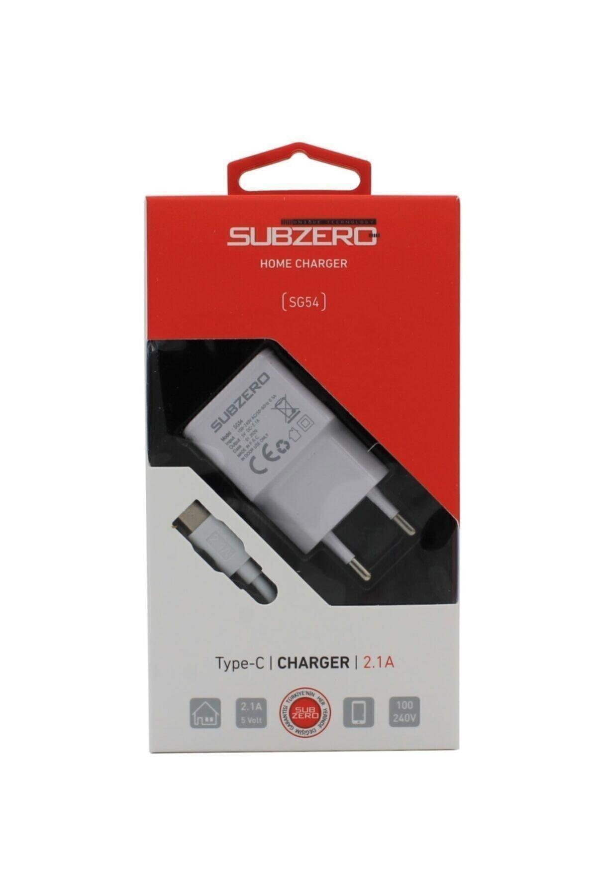 Subzero Sg54 Universal Type-C Kablolu 2.1 Amper Hızlı Şarj Aleti Beyaz