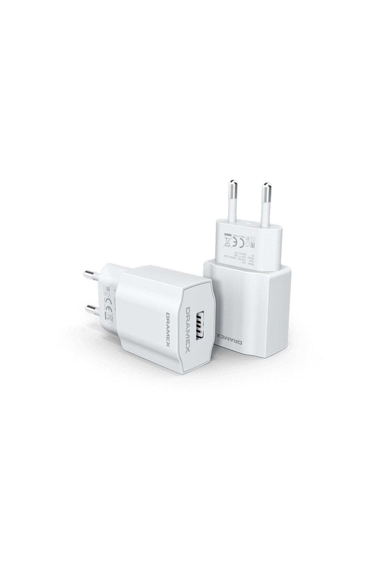 Dramex D11 Universal USB Kablolu Hızlı Şarj Aleti Beyaz