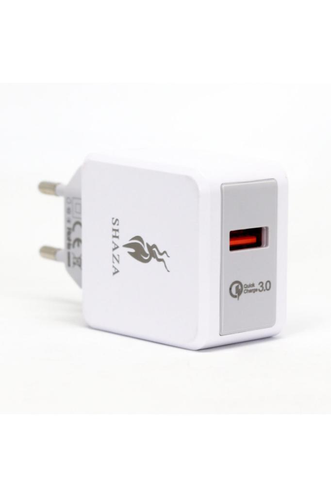 Shaza SZ-103 Universal USB Kablolu Hızlı Şarj Aleti Beyaz