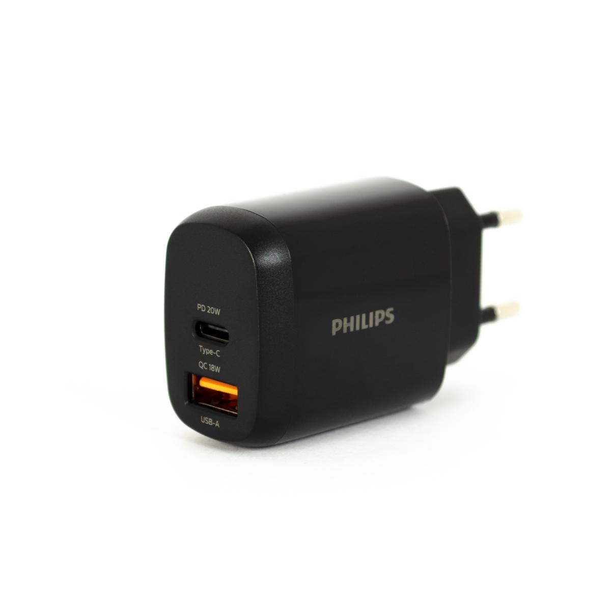 Philips DLP4326 Universal Type-C Kablolu 20 W Hızlı Şarj Aleti Siyah