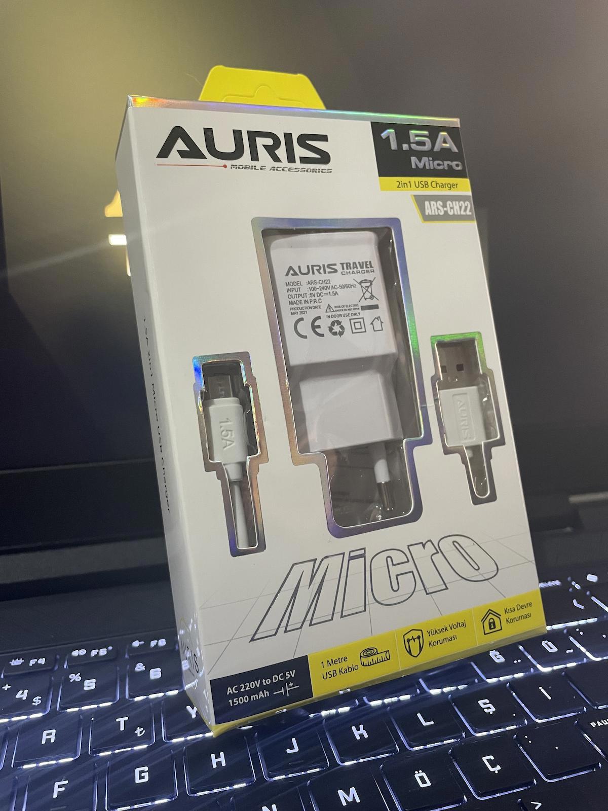 Auris ARS-CH22 Oppo Micro USB Kablolu Hızlı Şarj Aleti Beyaz