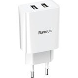 Baseus Speed Mini Dual Universal Micro USB Kablolu Hızlı Şarj Aleti Beyaz
