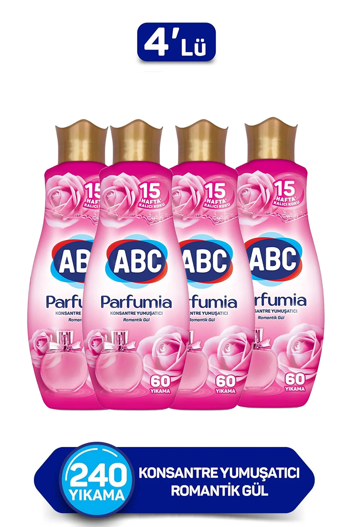 ABC Parfumia Konsantre Gül 60 Yıkama Yumuşatıcı 4 x 1.44 lt