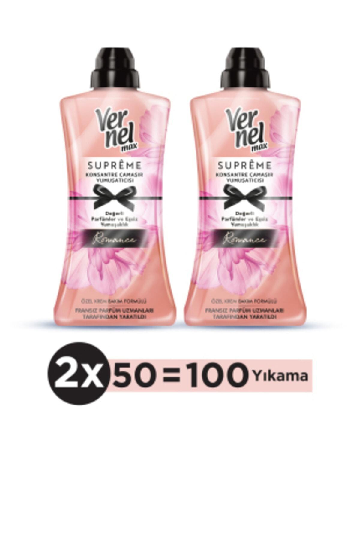 Vernel Max Supreme Romance Konsantre 50 Yıkama Yumuşatıcı 2 x 1.2 lt