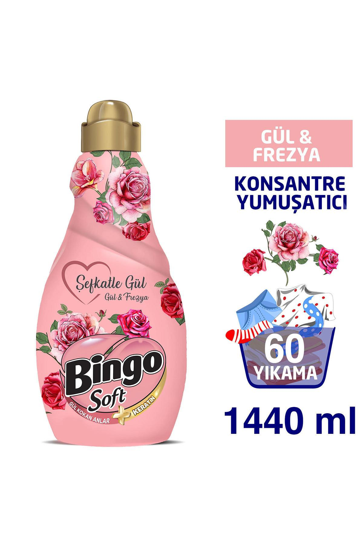 Bingo Soft Şefkatle Gül Konsantre 60 Yıkama Yumuşatıcı 1.44 lt