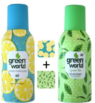 Green World Limon - Yeşil Çay Sprey Kolonya 150 ml 2'li