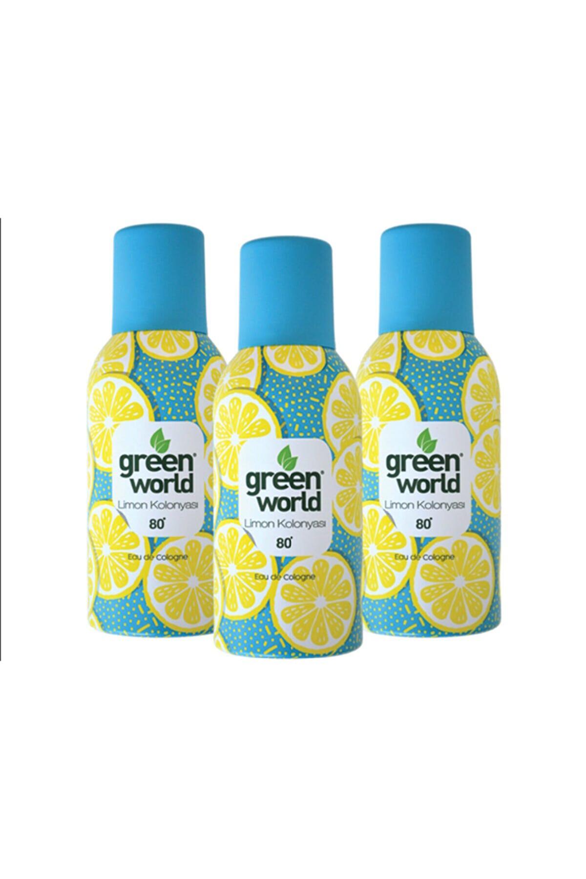 Green World Limon Sprey Kolonya 150 ml 3'lü