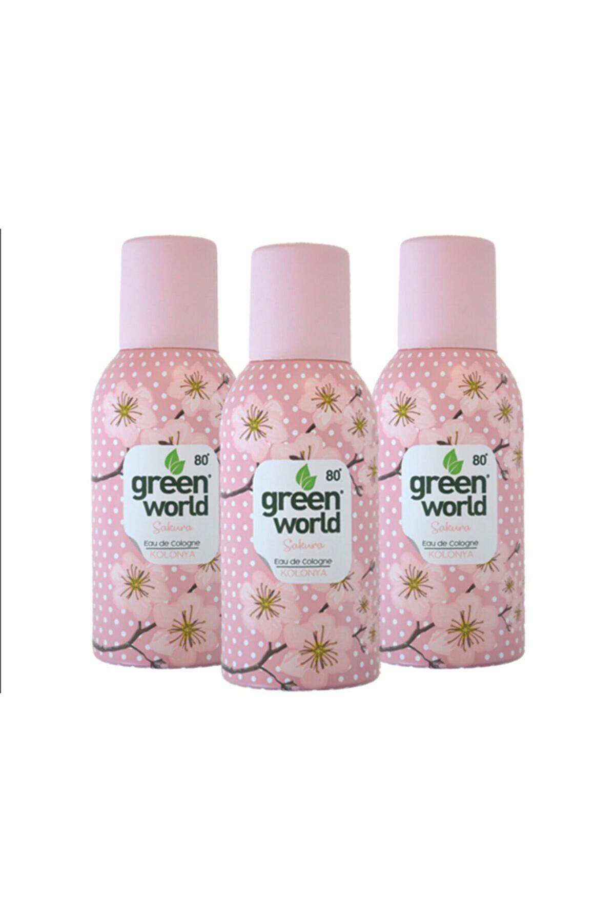 Green World Sakura Sprey Kolonya 150 ml 3'lü