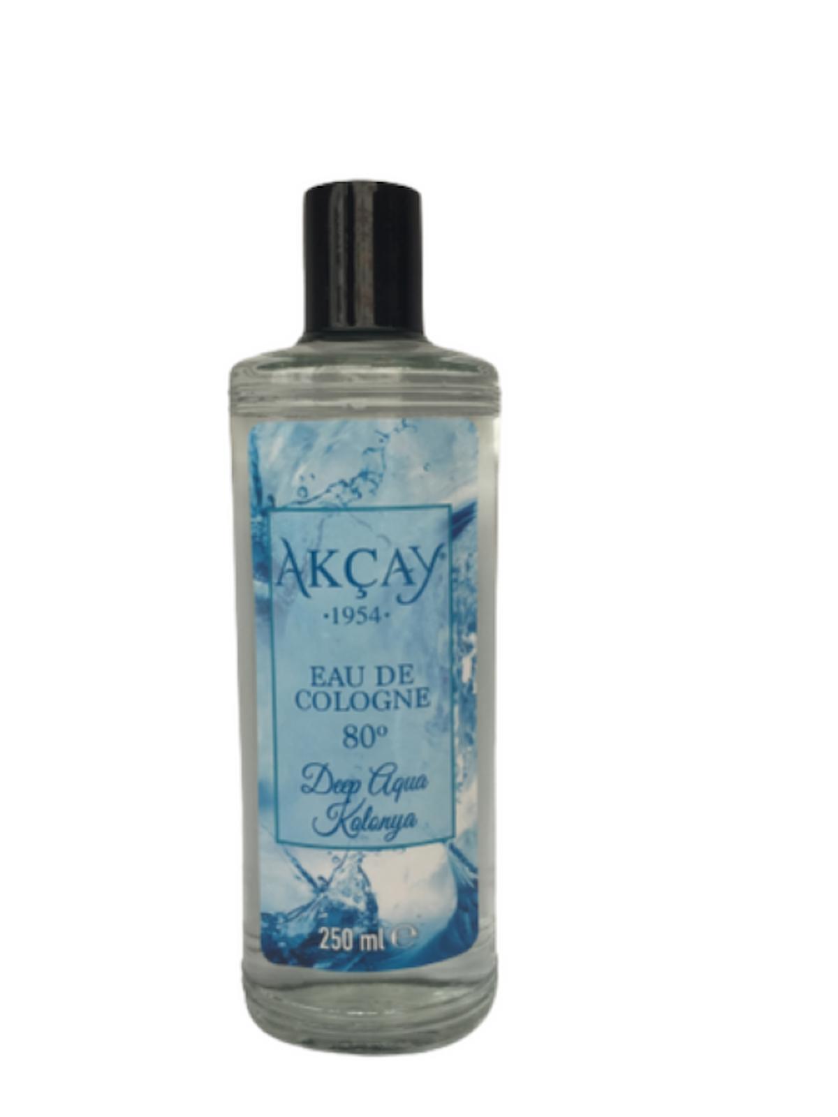 Akçay Deep Aqua Cam Şişe Kolonya 250 ml