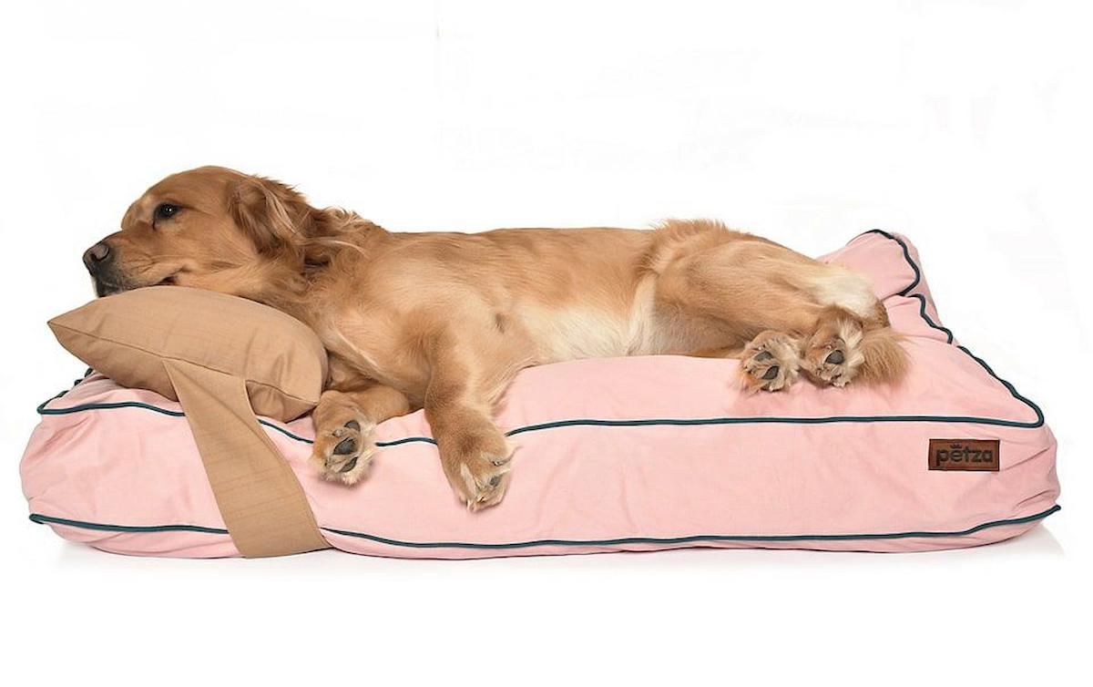 Petza Büyük ve Orta Irk İç Mekan Köpek Yatağı Bej-Pembe