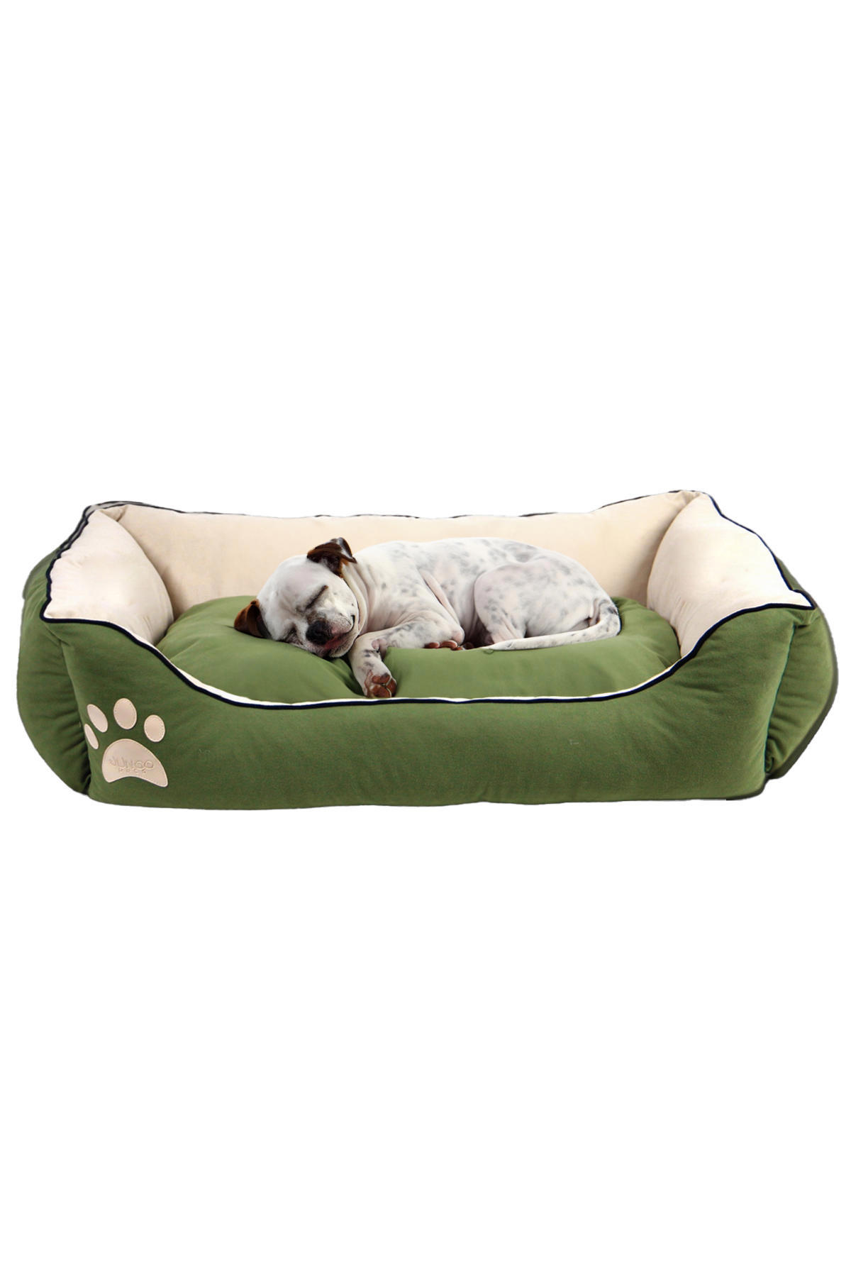 Jungo Pets Lucy Büyük Irk İç Mekan Köpek Yatağı Ekru-Yeşil