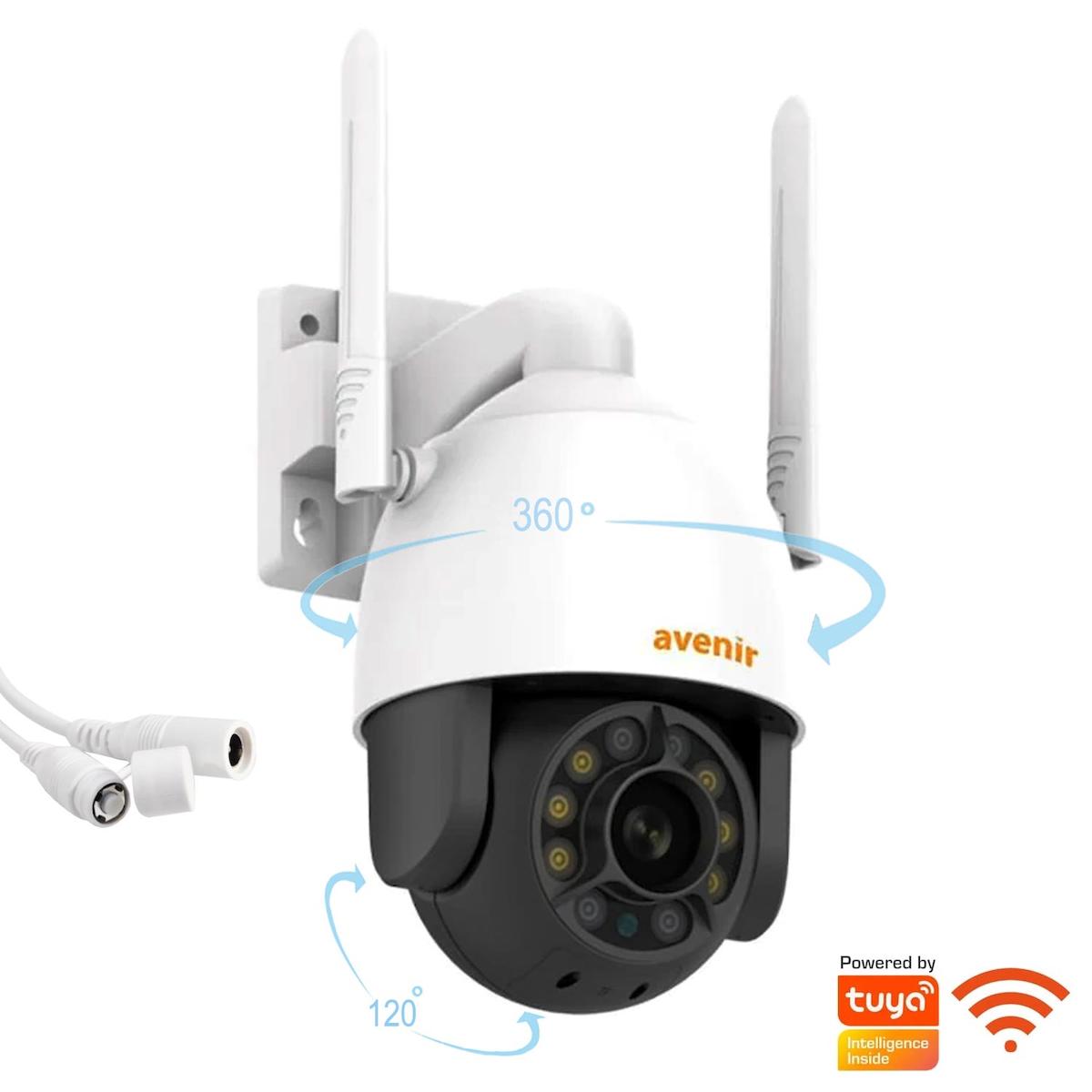 Avenir AV-S300 Ethernet 1 Kameralı 360 Derece Dönen Gece Görüşlü İç Dış Mekan Kablosuz Güvenlik Kamerası