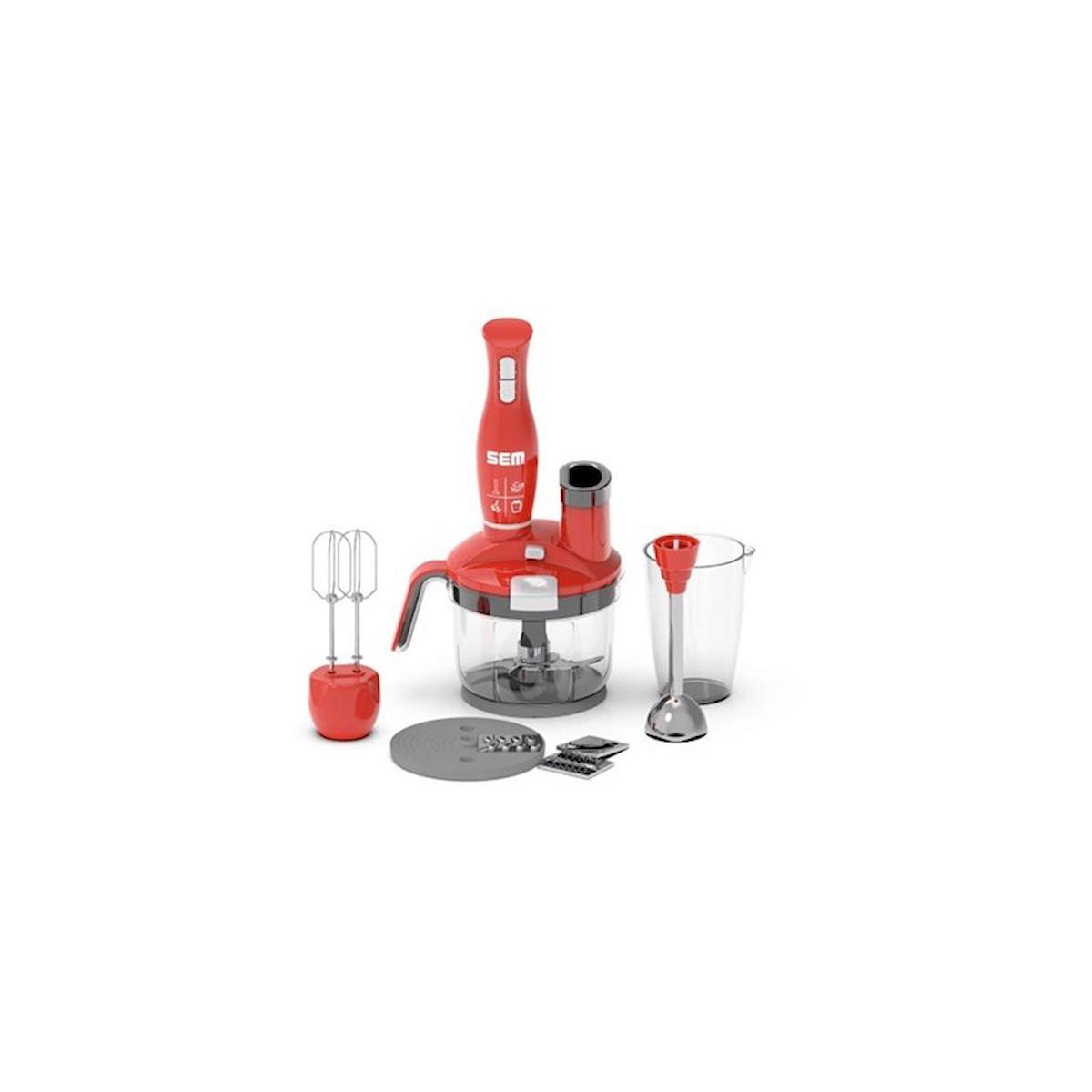 Sem Sk234 700 ml Çift Bıçaklı Blender Seti Kırmızı