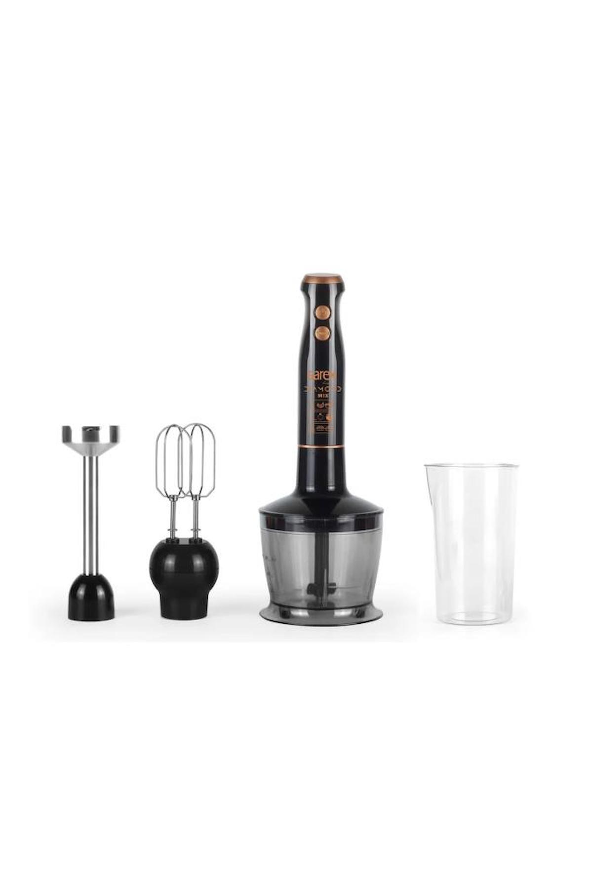 Sarex Sr-2010 Diamond 500 ml Turbolu Çift Bıçaklı Blender Seti Siyah