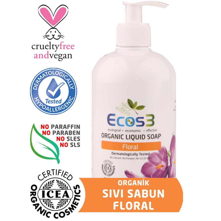 Ecos3 Nemlendiricili Organik Sıvı Sabun 500 ml Tekli