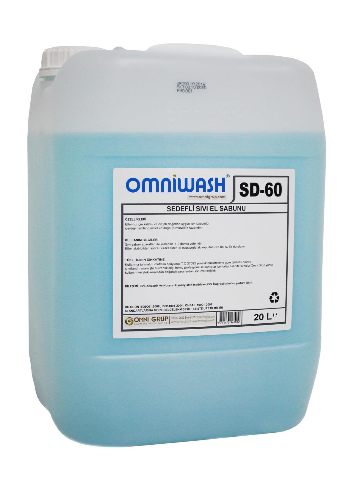 Omniwash SD-60 Nemlendiricili Köpük Sıvı Sabun 20 lt Tekli