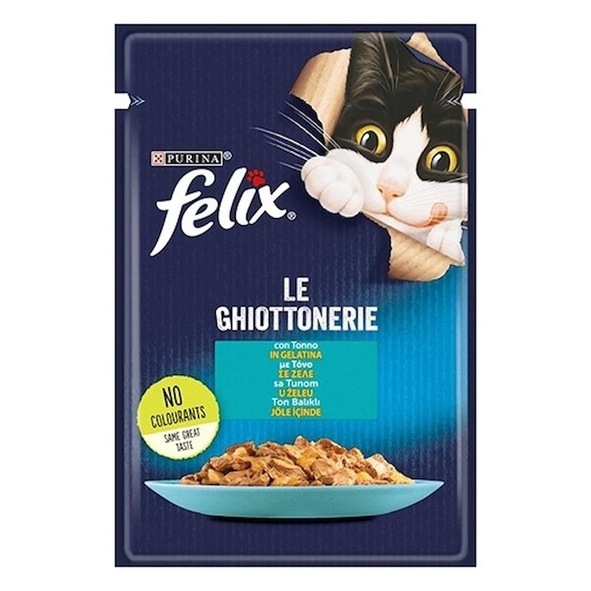 Felix Le Ghiottoneire Ton Balıklı Yetişkin Yaş Kedi Maması 26x85 gr