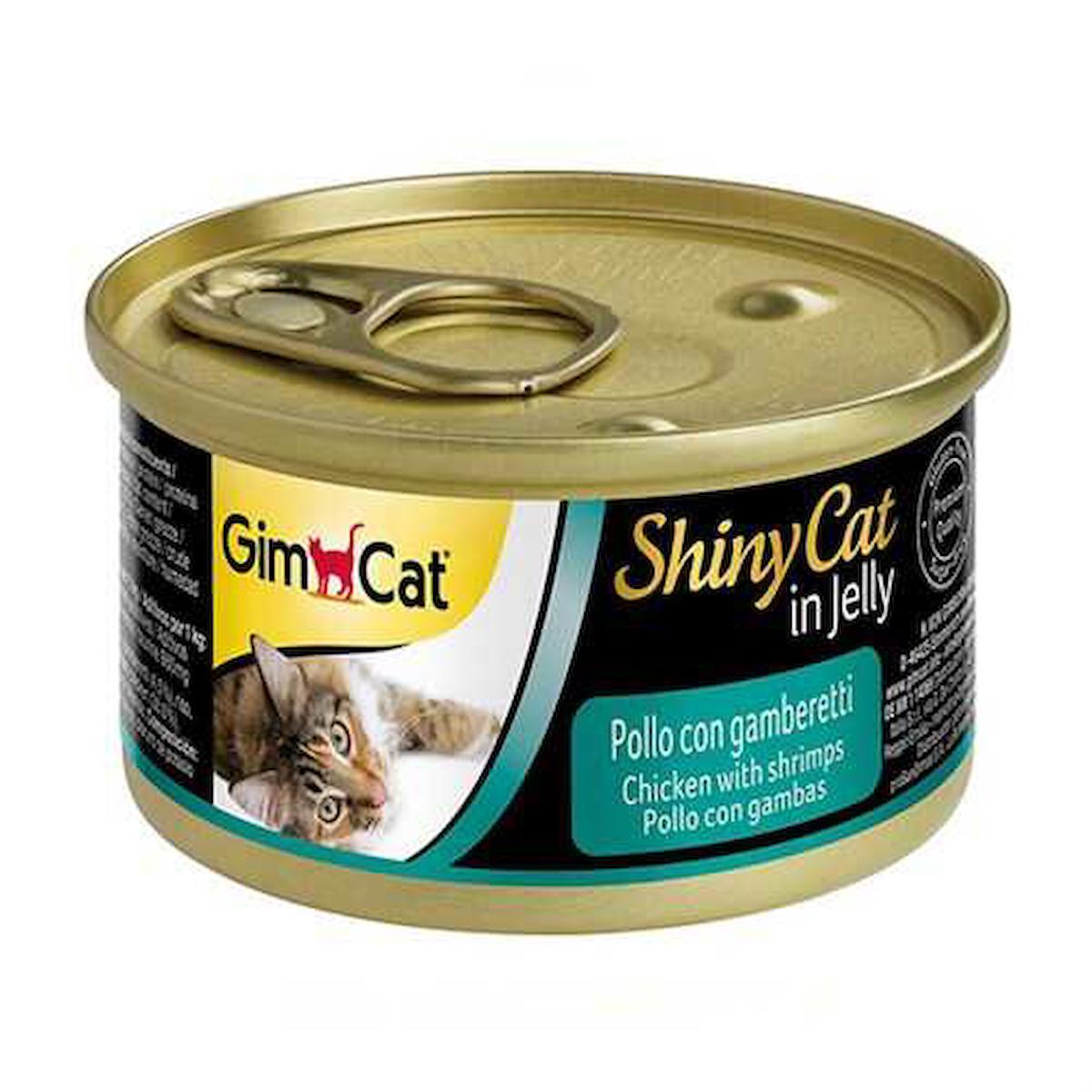 Gimcat Shiny Cat Karidesli ve Tavuklu Yetişkin Yaş Kedi Maması 70 gr