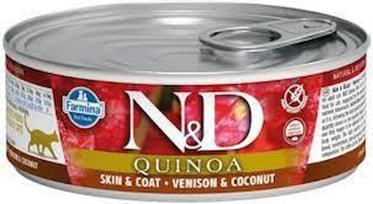 N&D Quinoa Geyik Etli ve Hindi Etli Yetişkin Yaş Kedi Maması 80 gr