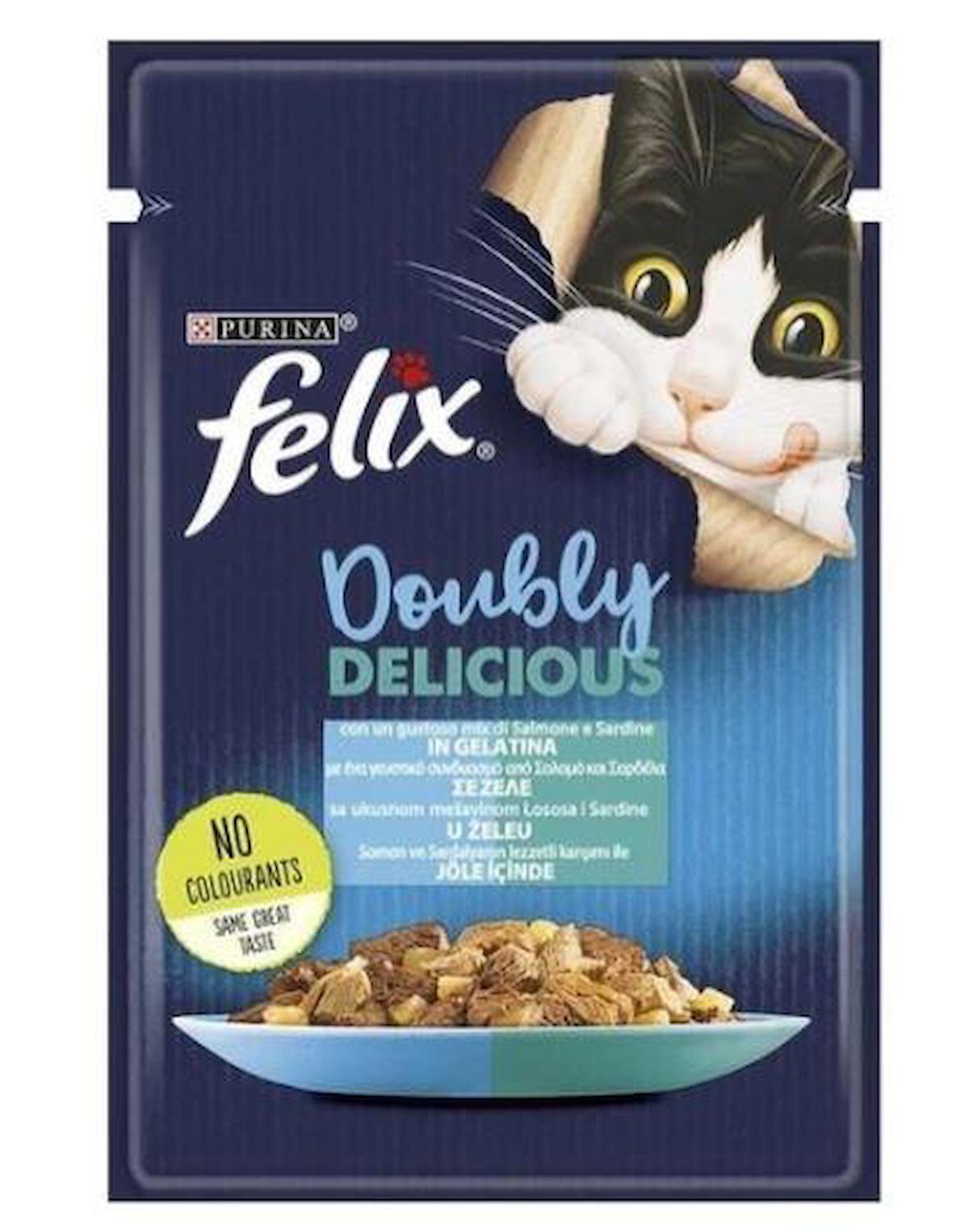 Felix Doubly Delicious Sardalya Yetişkin Yaş Kedi Maması 85 gr