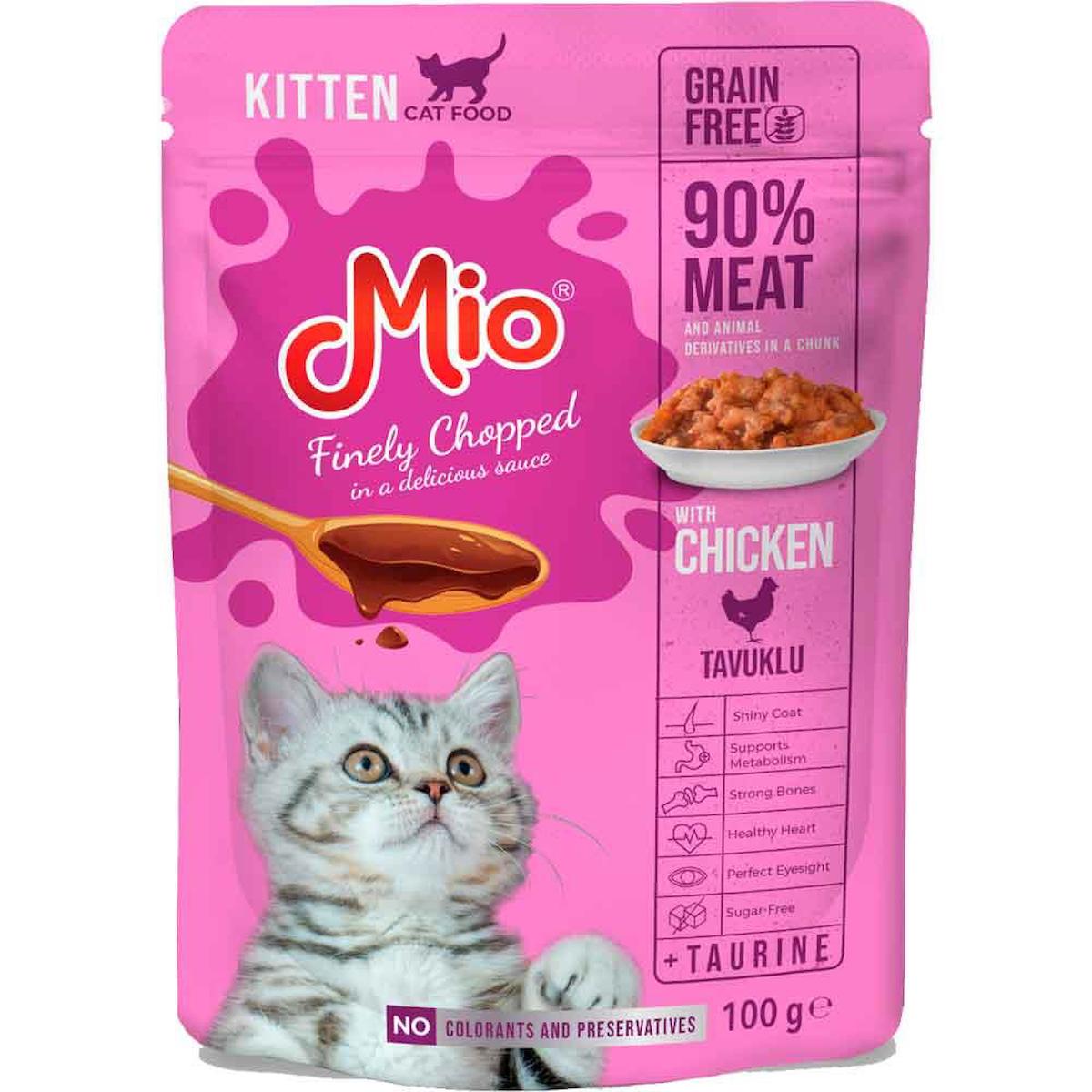 Mio Finely Chopped Tavuklu Yavru Yaş Kedi Maması 100 gr