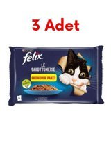 Felix Le Ghiottoneire Ton Balıklı ve Somonlu Yetişkin Yaş Kedi Maması 12x85 gr