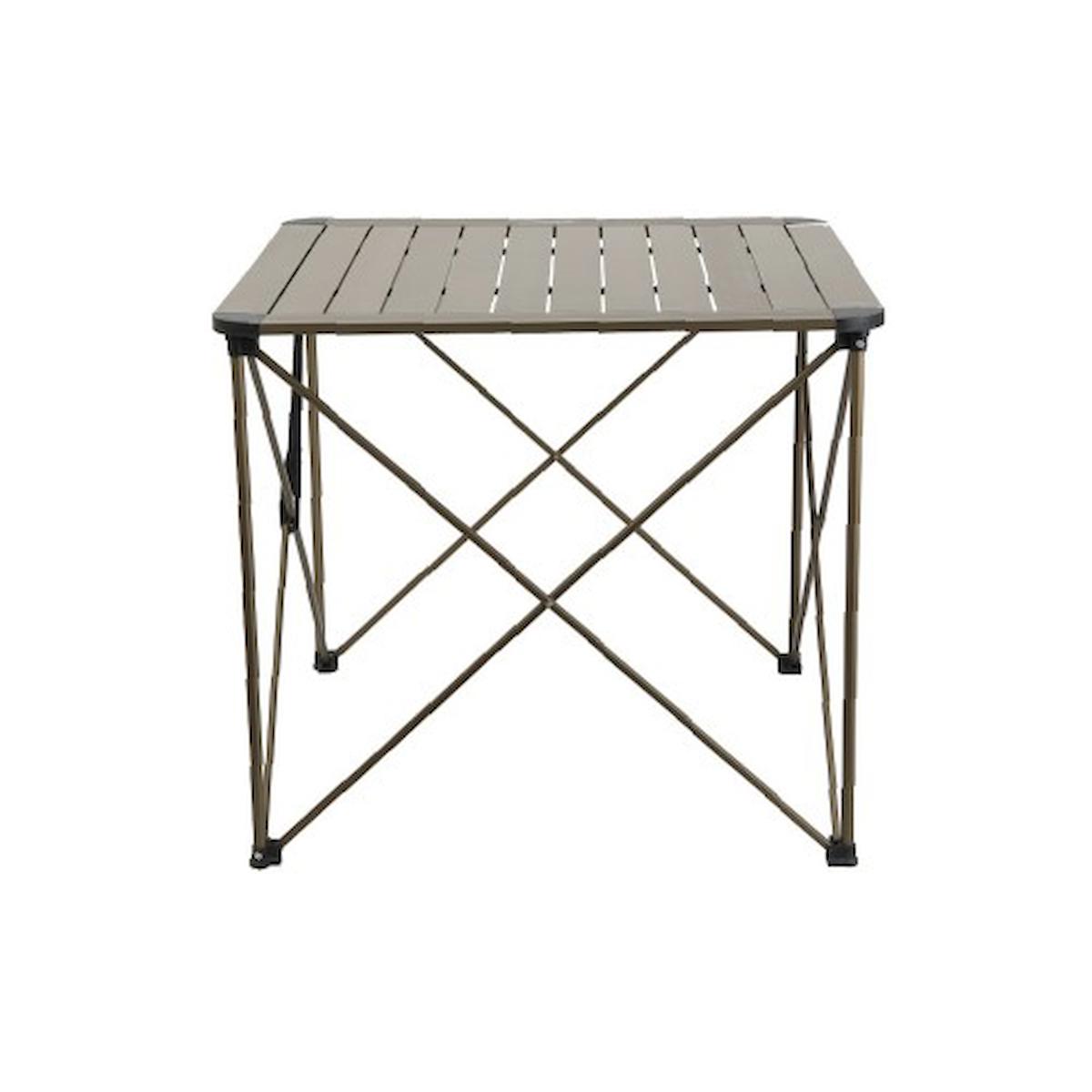 Nurgaz 69.5 x 69.5 cm Çantalı Kare Alüminyum Katlanır Kamp Masası Siyah + 4 Adet Sandalye