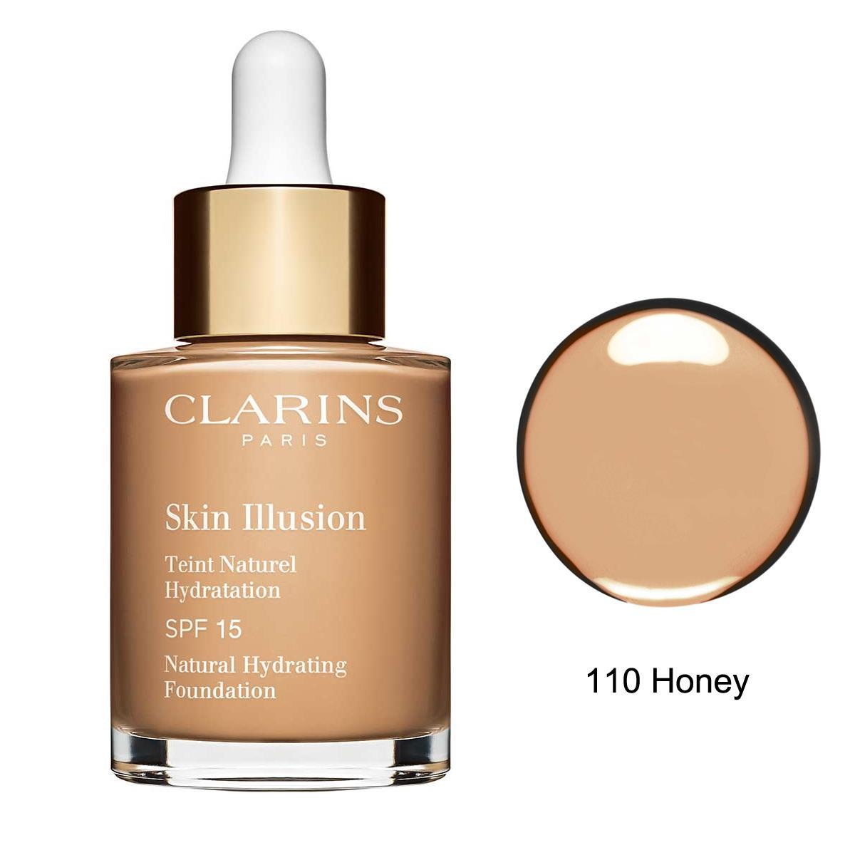 Clarins Skin Illusion 110 Honey Güneş Koruyuculu Likit Serum Fondöten 30 ml