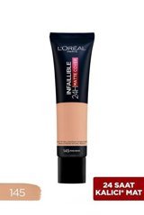 L'Oréal Paris Infaillible 24h Matte Cover 145 Rose Beige Likit Serum Fondöten 30 ml