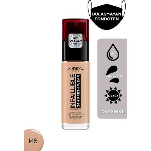 L'Oréal Paris Infaillible 24h Fresh Wear 145 Rose Beige Likit Serum Fondöten 30 ml