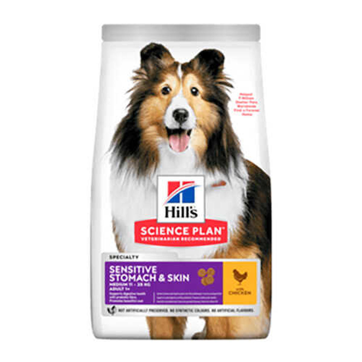 Hill'S Sensitive Stomach & Skin Tavuklu Tüm Irklar Yetişkin Kuru Köpek Maması 2.5 kg