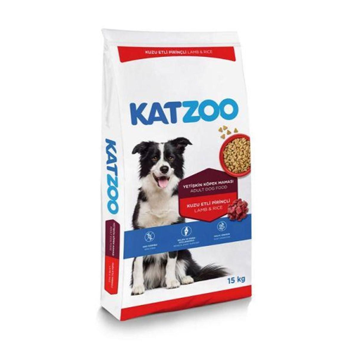 Katzoo Kuzu Etli ve Pirinçli Tüm Irklar Yetişkin Kuru Köpek Maması 15 kg