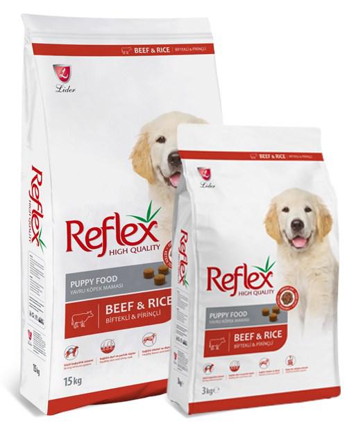 Reflex High Quality Biftekli ve Pirinçli Büyük Irk Yavru Kuru Köpek Maması 3 kg