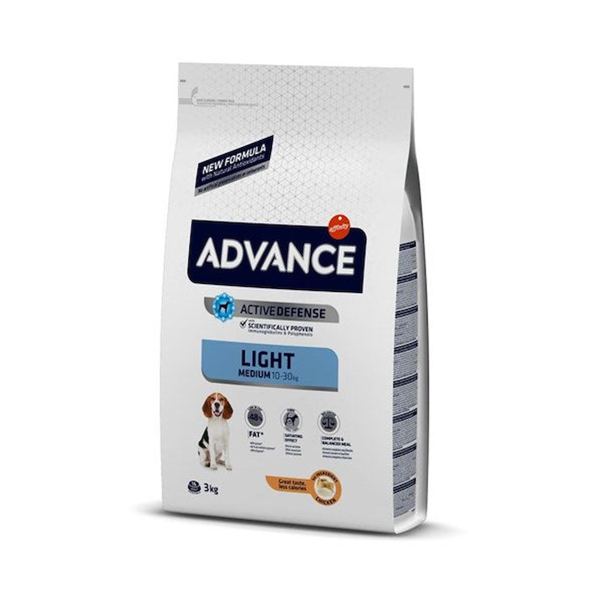 Advance Light Pirinçli ve Tavuklu Orta Irk Yetişkin Kuru Köpek Maması 3 kg