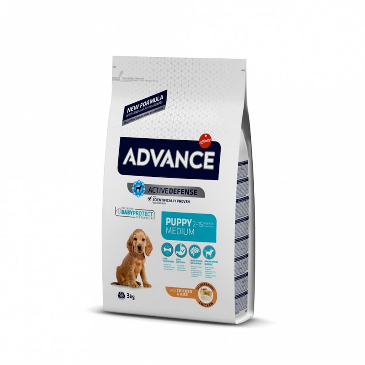 Advance Active Defense Pirinçli ve Tavuklu Orta Irk Yavru Kuru Köpek Maması 3 kg