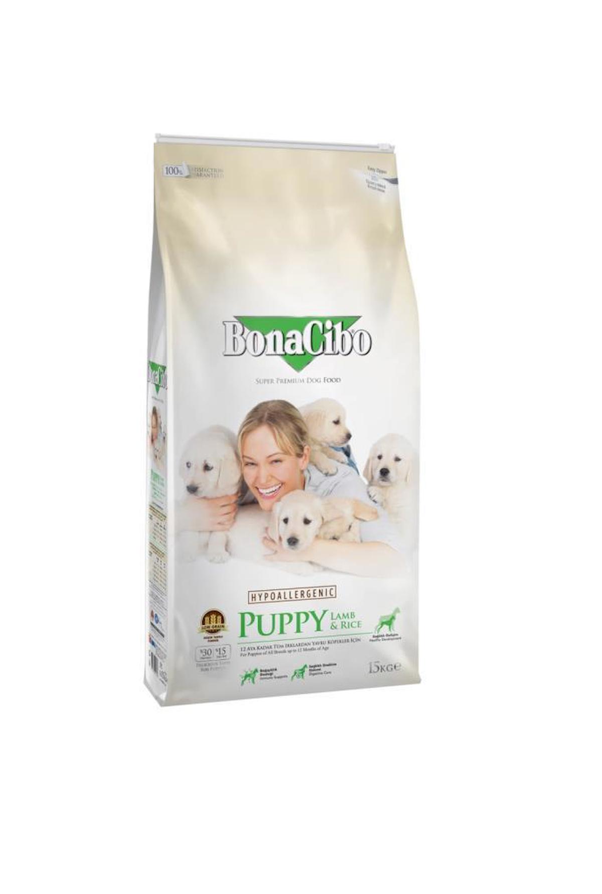 Bonacibo Super Premium Kuzu Etli ve Pirinçli Tüm Irklar Yavru Kuru Köpek Maması 3 kg