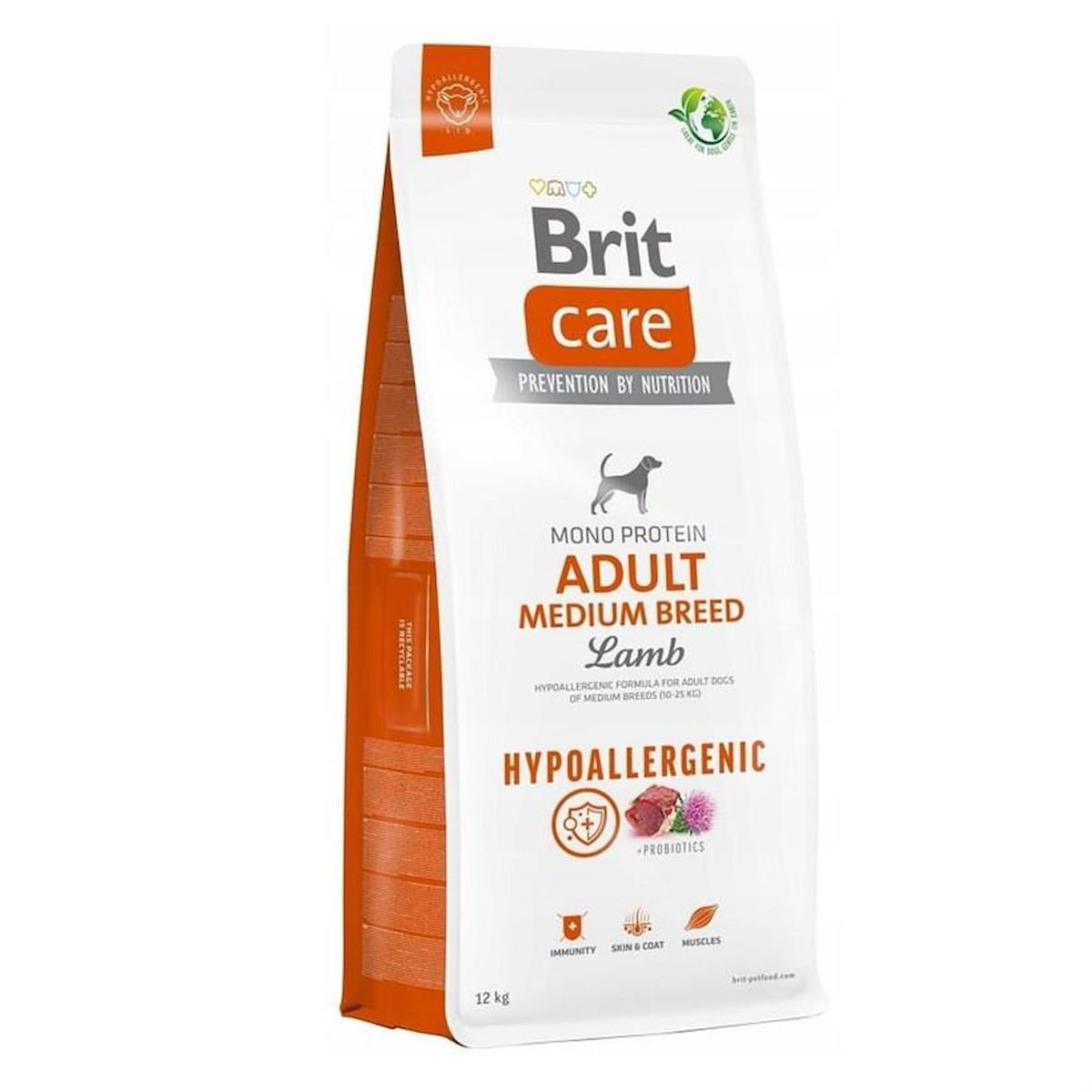 Brit Care Hypoallergenic Kuzu Etli Orta Irk Yetişkin Kuru Köpek Maması 12 kg