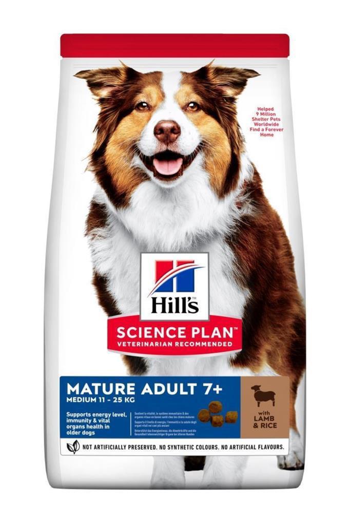 Hill'S Mature Adult 7+ Kuzu Etli ve Pirinçli Orta Irk Yaşlı Kuru Köpek Maması 14 kg