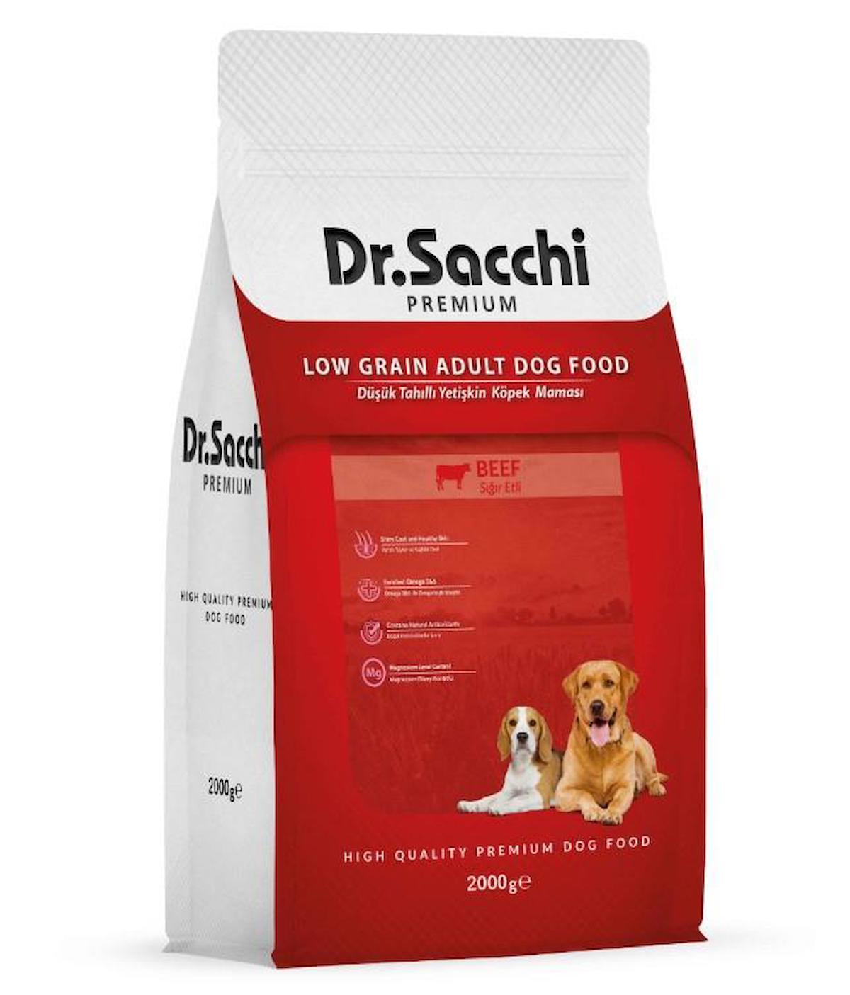 Dr.Sacchi Premium Sığır Etli Tüm Irklar Yetişkin Kuru Köpek Maması 2 kg