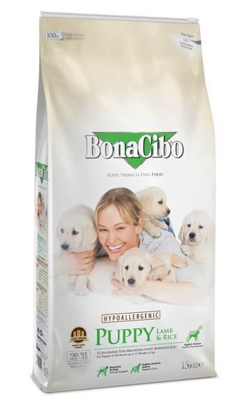 Bonacibo Super Premium Kuzu Etli ve Pirinçli Tüm Irklar Yavru Kuru Köpek Maması 15 kg