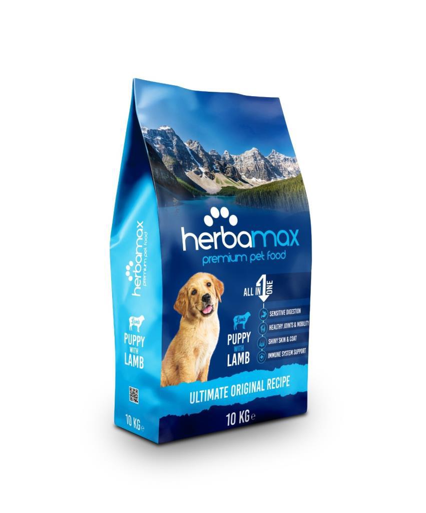 Herbamax Premium Kuzu Etli Tüm Irklar Yavru Kuru Köpek Maması 10 kg