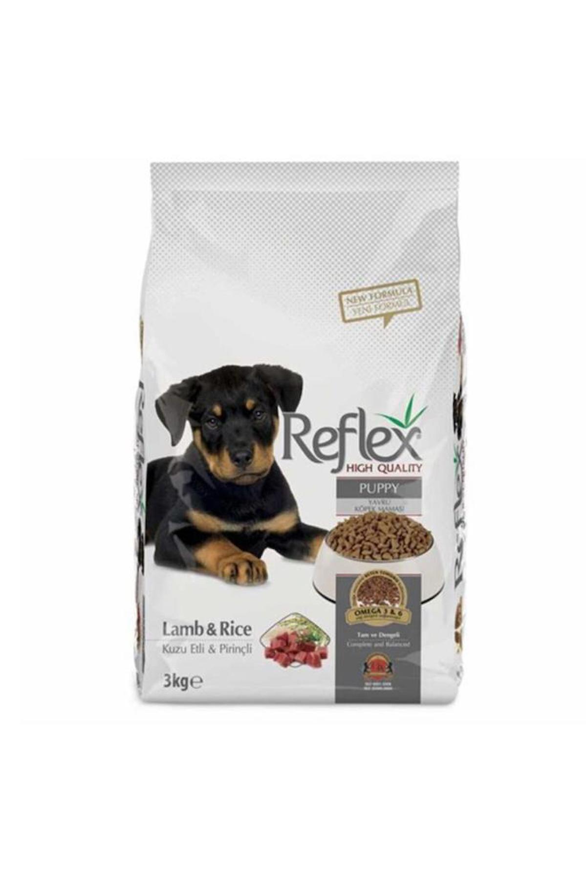 Reflex High Quality Kuzu Etli ve Pirinçli Tüm Irklar Yavru Kuru Köpek Maması 3 kg