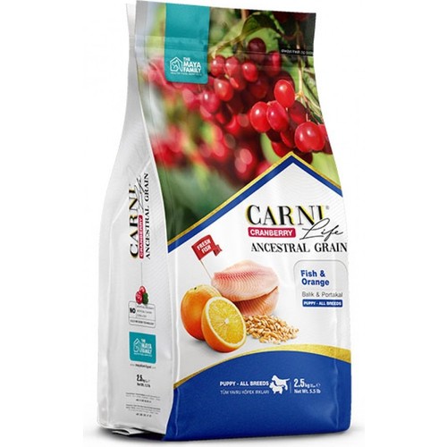 Carni Life Cranberry Balıklı ve Portakallı Tüm Irklar Yavru Kuru Köpek Maması 2.5 kg