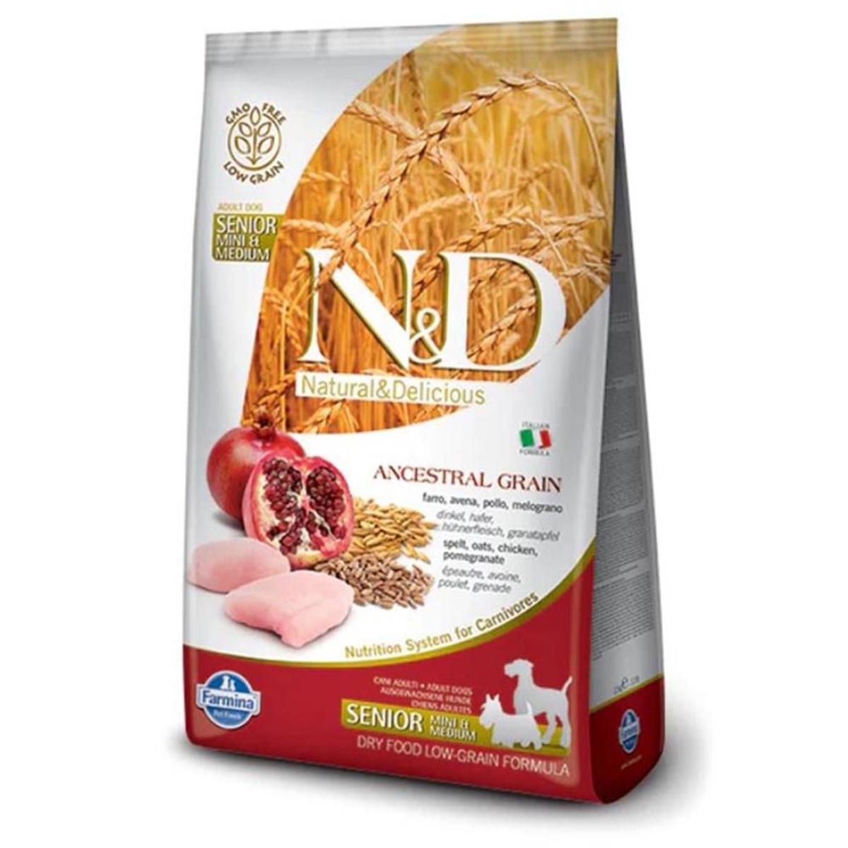N&D Ancestral Grain Narlı ve Tavuklu Büyük ve Orta Irk Yaşlı Kuru Köpek Maması 2.5 kg
