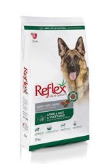 Reflex High Quality Kuzu Etli Pirinçli ve Sebzeli Tüm Irklar Yetişkin Kuru Köpek Maması 15 kg