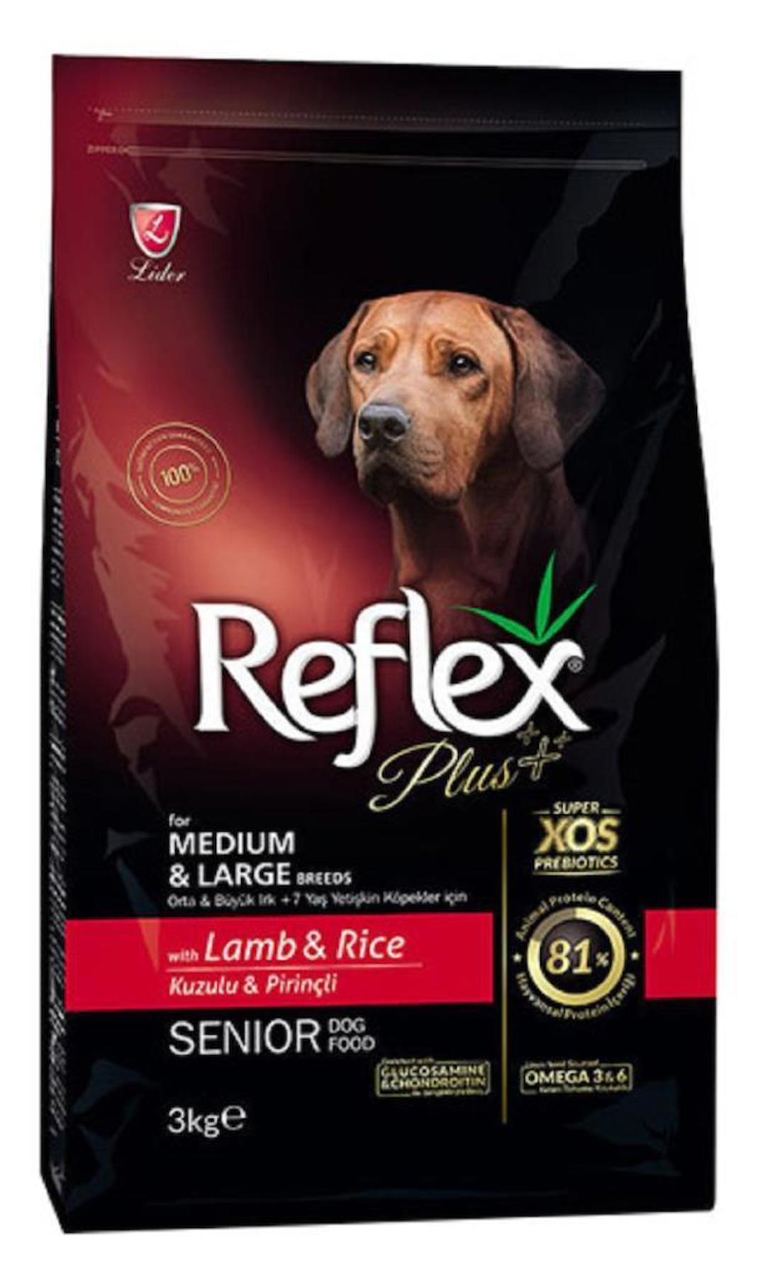 Reflex Plus+ Kuzu Etli Tüm Irklar Yaşlı Kuru Köpek Maması 3 kg